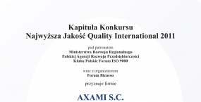 Quality International Zertifikat fur Axami