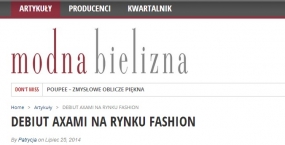 Modna Bielizna пишет о дебюте Axami на рынке одежды!